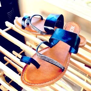 Size 10 black/sparkly slip sandals.  Never worn.